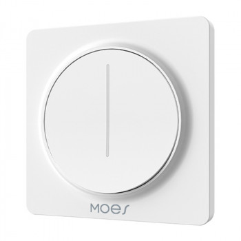 Dimmer de parede Zigbee MOES ZS-SY-EUD com controlo tátil, branco, requer neutro