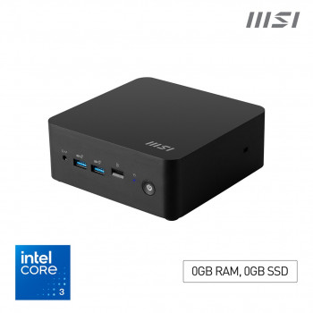 MSI Cubi NUC 1MG-014BEU Barebone, Core 3 100U, Wi-Fi 6E, sem RAM/disco/OS