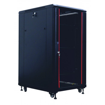 IT-BUDGET Conjunto de armário de rede SRK 19 polegadas, 27U, 600 × 800 mm, Preto, 99ITB19SRK2768GSM